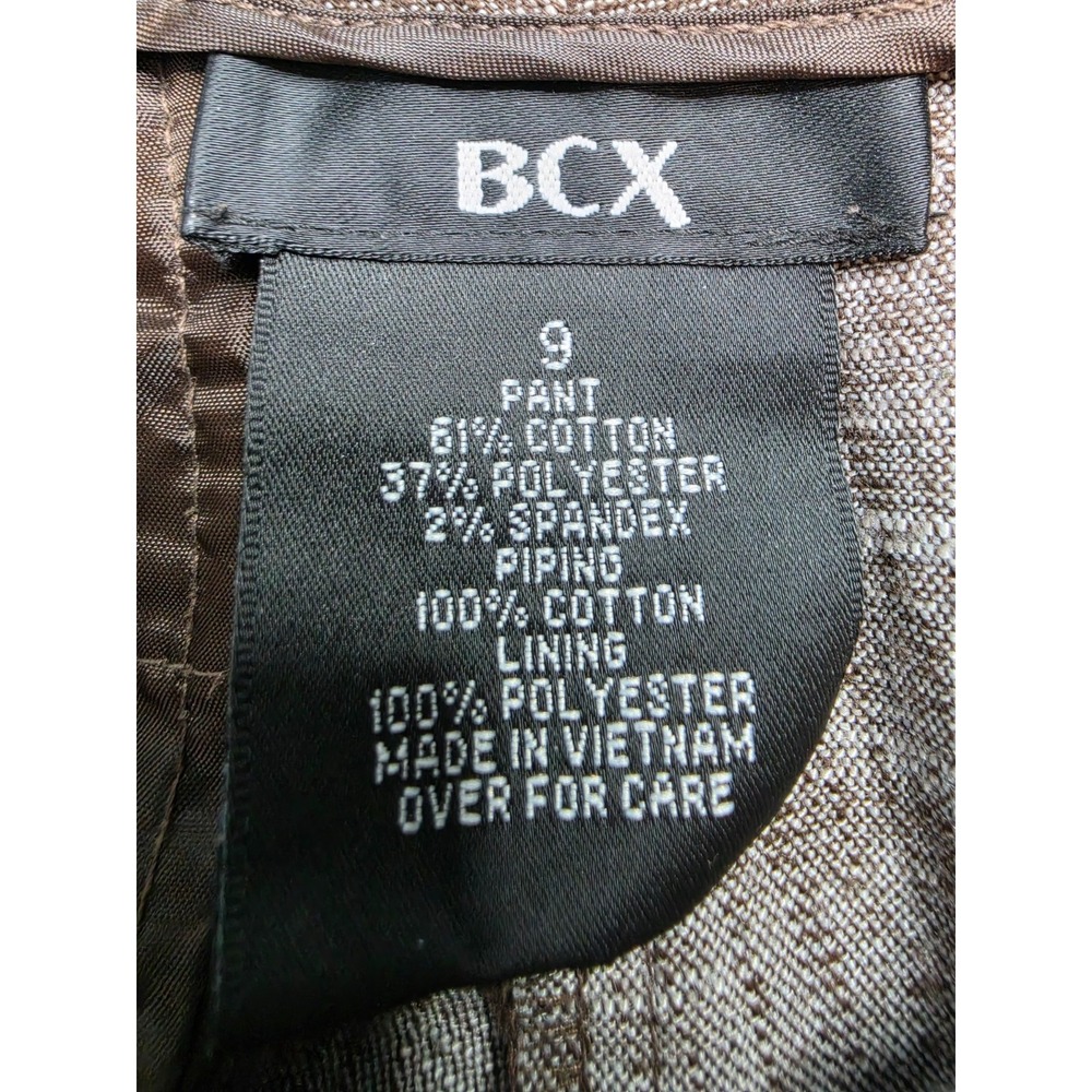 BCX Pants Women's 9 Brown Cotton Stretch Flat Front Mid-Rise Flared Leg Outdoor - Picture 7 of 7